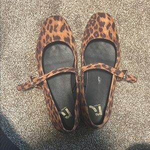 Report Leopard Print Mary Jane Flats - Brown & Black